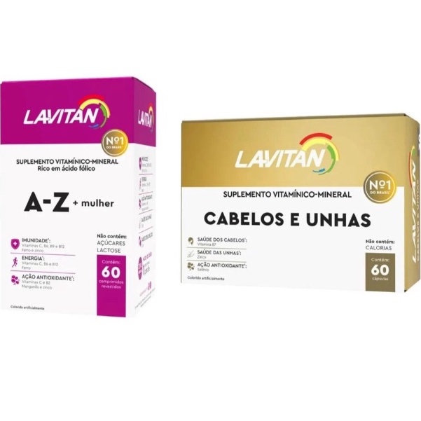 Kit Lavitan Hair Cabelos Unhas Lavitan A Z Mulher Cps Cimed