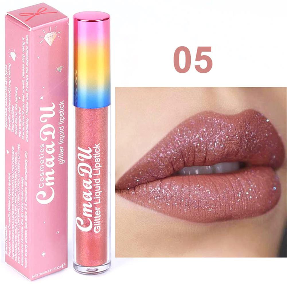 Batom Cmaadu Brilho Labial Glitter Diamante Fosco Met Lico Shopee Brasil