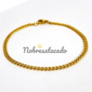 Pulseira Masculina Groumet Banhada A Ouro 18k Fina Shopee Brasil