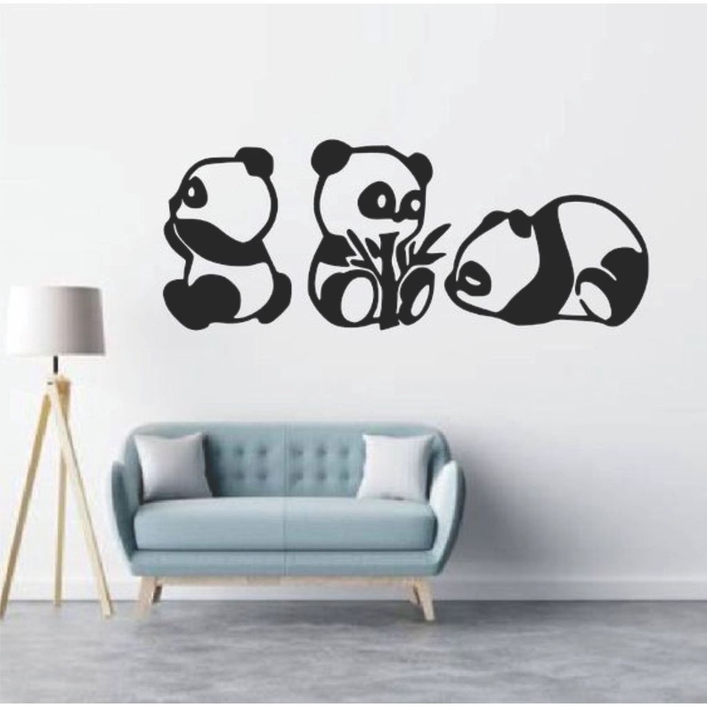 Adesivo Decorativo Pandas Brincado Parede Sala Quarto Shopee Brasil