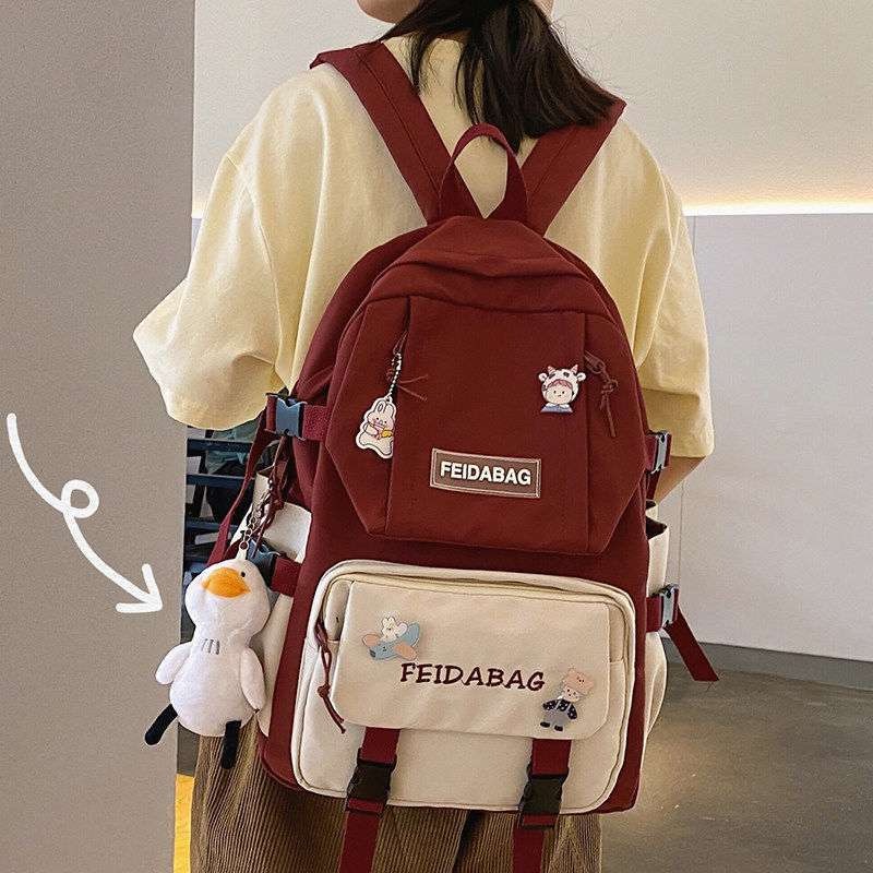 Mochila Escolar De Grande Notebook Para Estudantes Feminina Coreana