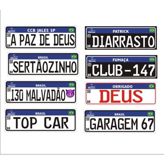 Placa Decorativa Personalizada Estilo Placa De Carro Ou Moto Mercosul