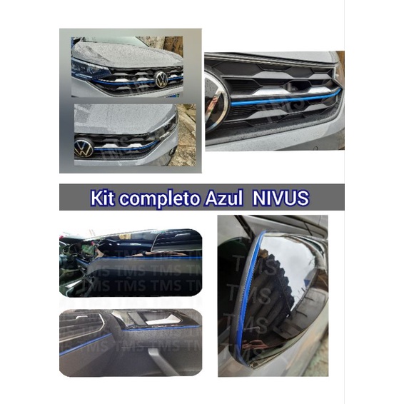 Kit Completo Volkswagen Nivus Aplique Friso Azul Autocolante Shopee