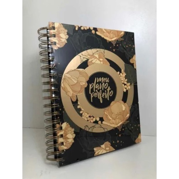 Planner Meu Plano Perfeito Preto E Dourado Capa Dura Shopee Brasil