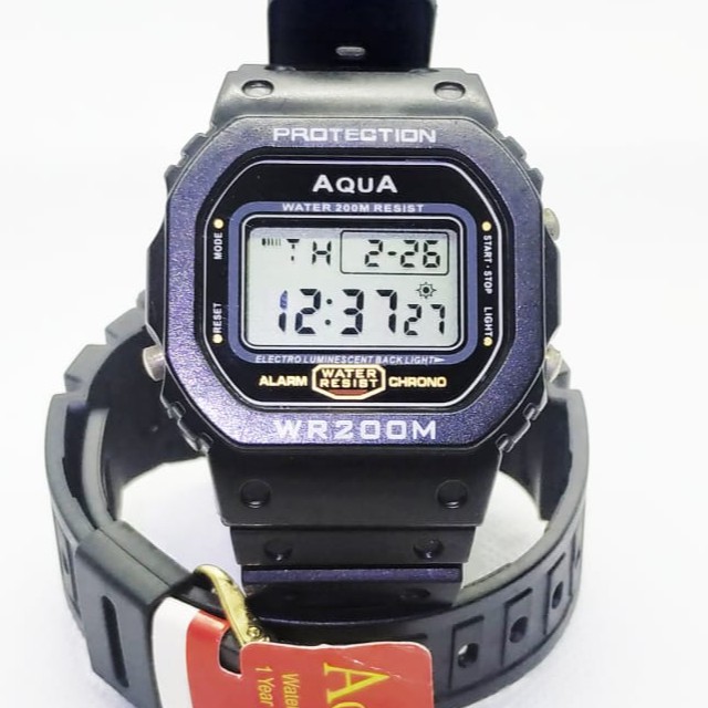 Rel Gio Aqua Gp Masculino Digital Prova Dagua Shopee Brasil