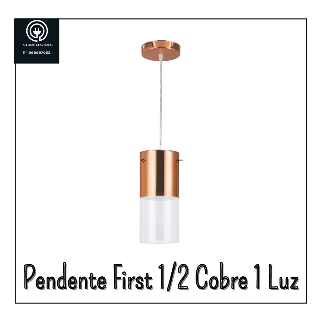 Lustre Pendente First Meio Cobre 1 Luz E27 Llum Bronzearte Shopee Brasil