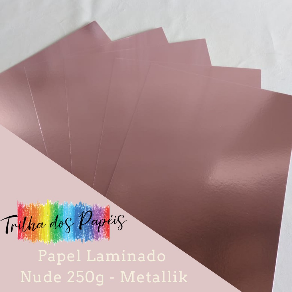 Papel Laminado Metallik Nude G Pacote C Folhas Shopee Brasil