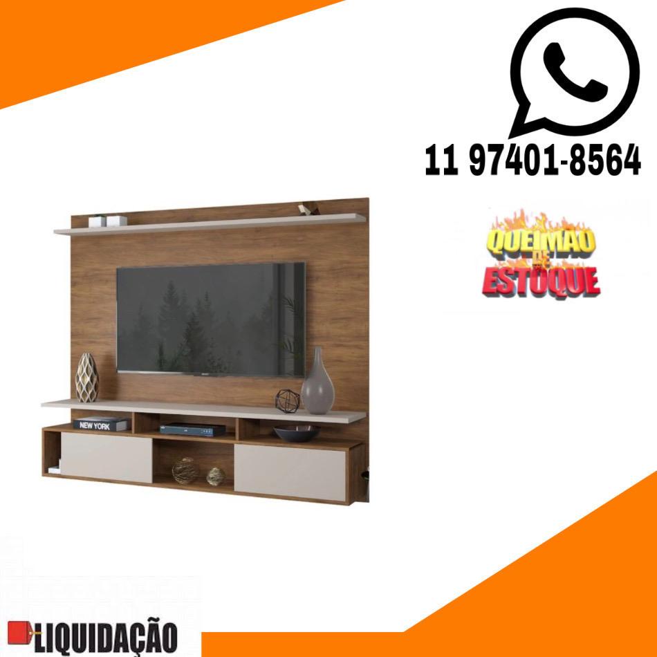 Painel Para Tv At Polegadas Supreme Viero Imbuia Off White Shopee