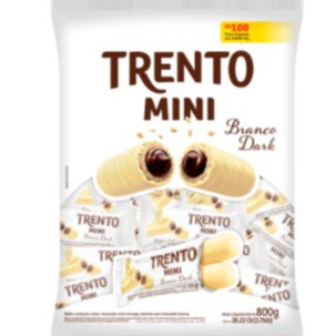 Pacote Mini Trento Chocolate Branco 800g 50un De 16 Gramas Cada