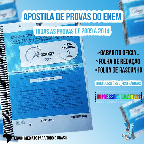 Enem 2020 Provas Anteriores 2009 A 2014 Gabarito Oficial Shopee Brasil