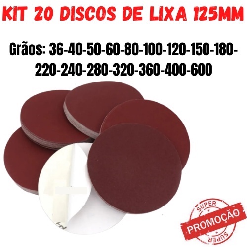 Kit Discos De Lixa Rokit Pluma Base Aderente Mm Para Ferro