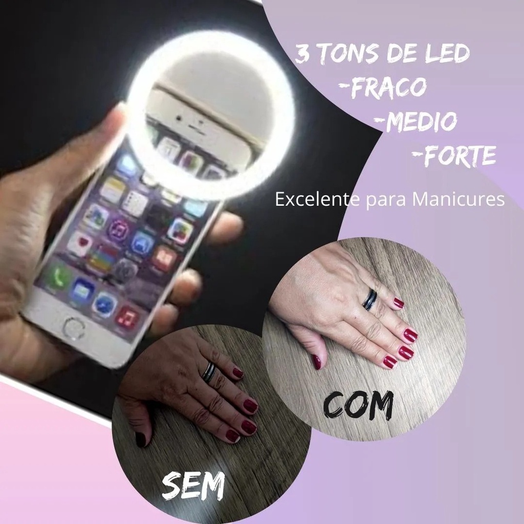 Luz Selfie Ring Light Para Ceular E Notbook Clipe Anel Led Flash