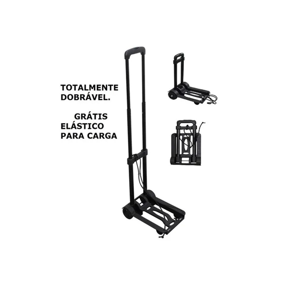 Carrinho Plataforma de Mão Dobrável GT081 2 Rodas para Carga Até