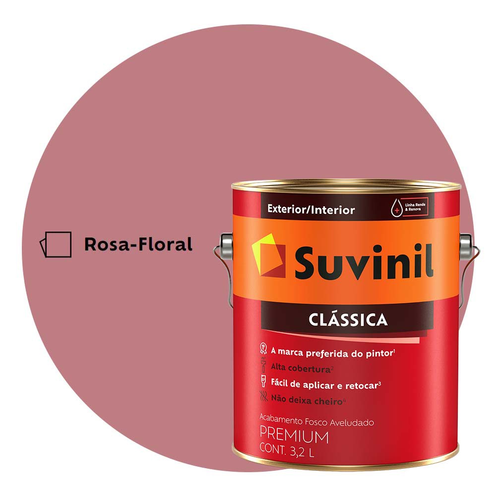 Tinta Anti Mofo Fosca Suvinil Clássica 3 2L Rosa Floral Shopee Brasil