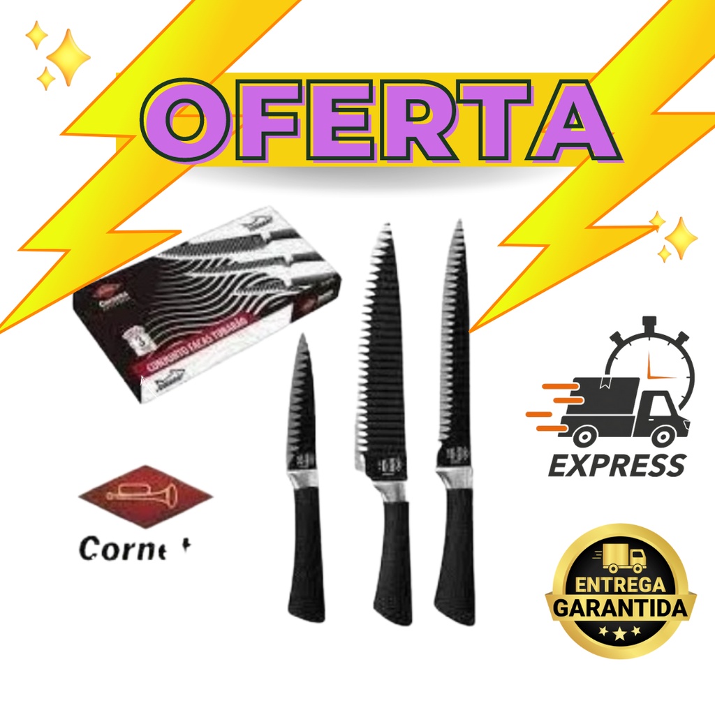 Conjunto Facas Tubar O Pe As Corneta Profissional Inox H Shopee