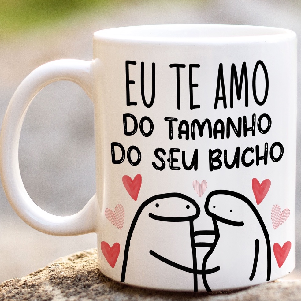 Caneca Flork Personalizada Porcelana Divertida Meme Eu Te Amo Do