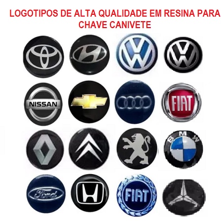 Par De Emblemas Logotipo Auto Adesivo Para Chave Canivete Todas As