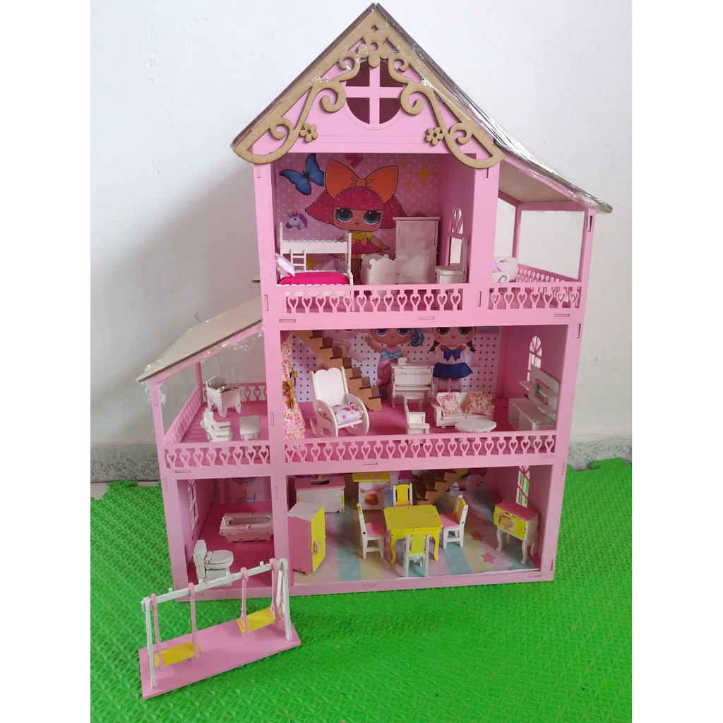 Casa Casinha De Boneca Em Mdf Montada Cm Polly E Lol Shopee Brasil