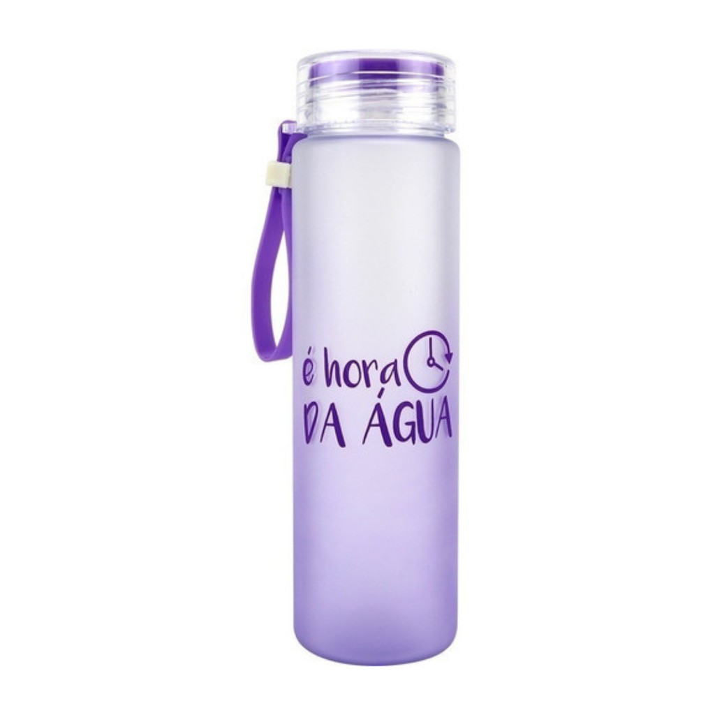 Garrafa de água Squeeze 500ml Frases Dizeres Motivacionais roxo