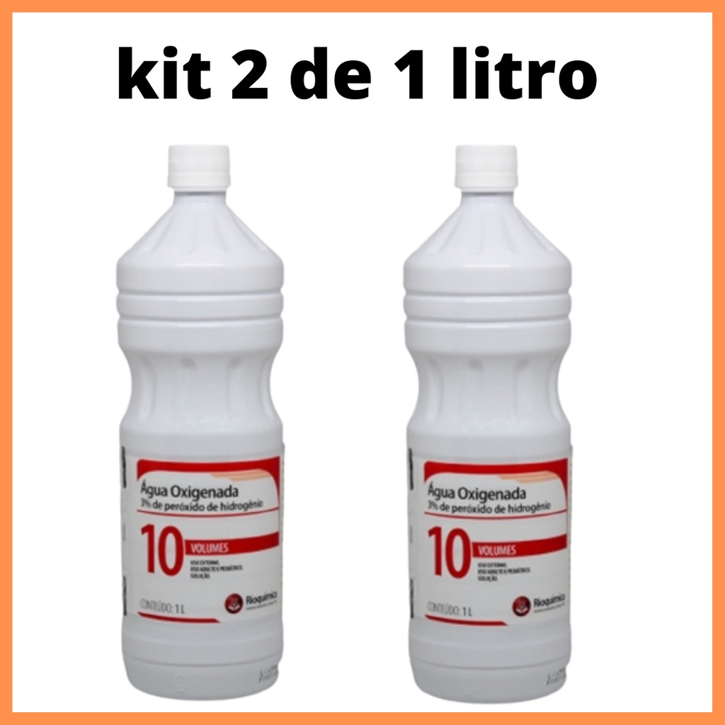 Kit 2 Água Oxigenada 10 Volumes de 1 Litro Shopee Brasil