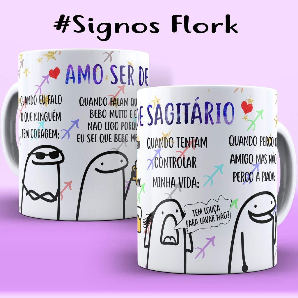 Caneca Personalizada Signos Sagitario Flork Meme Shopee Brasil