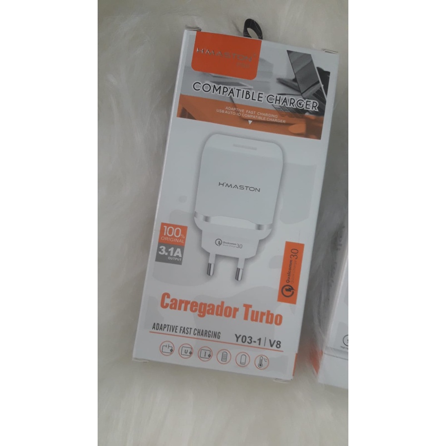 Carregador Turbo Hmaston Usb V Cabo A Y Shopee Brasil