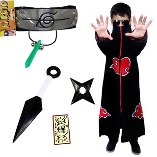 Cosplay Manto Akatsuki Kunai Naruto Vila Da Folha Renegado Sobretudo