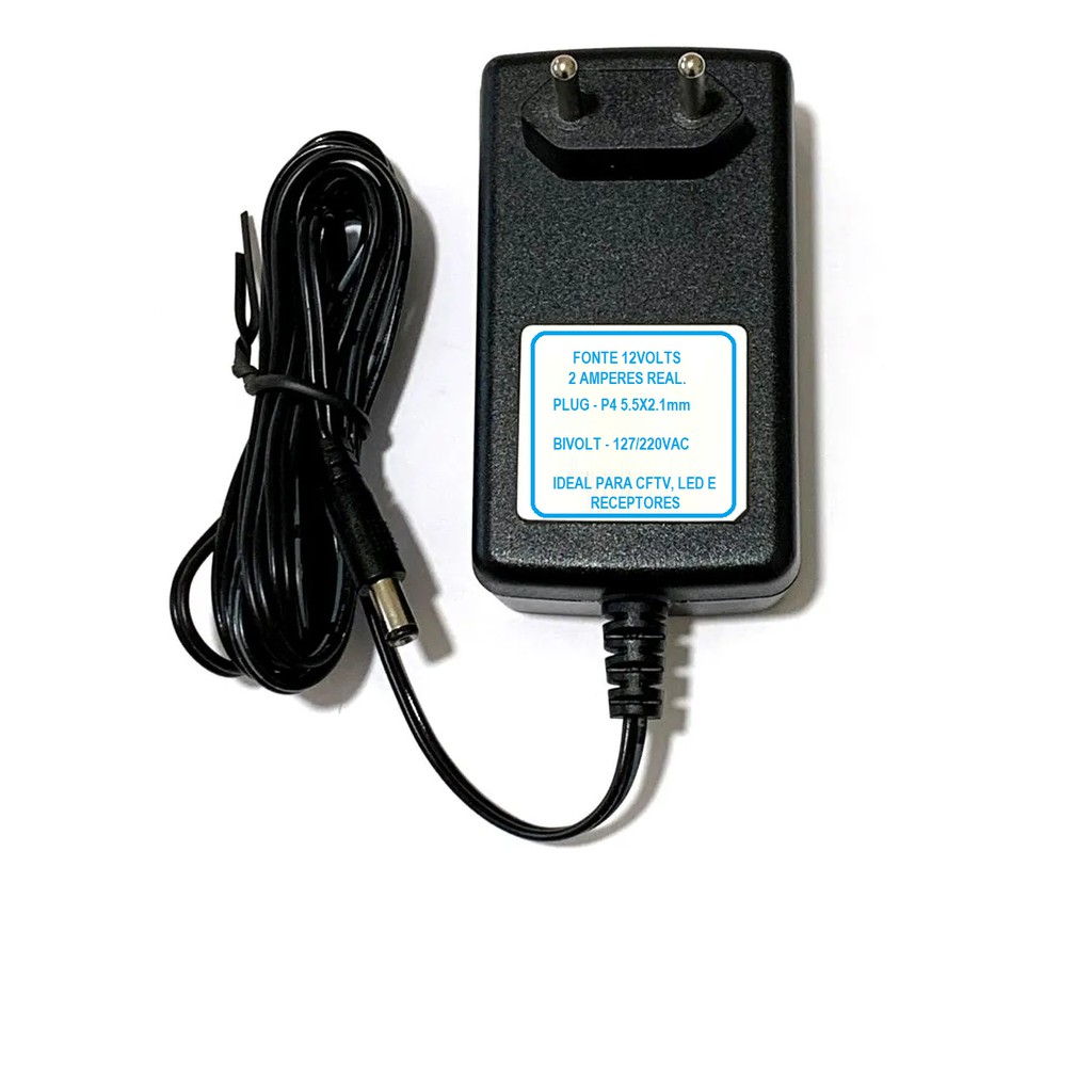 Fonte De Alimenta O V A Bivolt Ac Dc Adapter Plug P Shopee Brasil