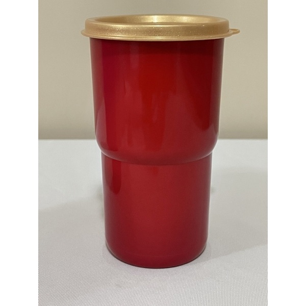 Tupperware Copo Color 350ml Vermelho Tampa Dourada Shopee Brasil