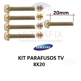 Kit Parafuso M8 20mm Para Suporte Tv Samsung 50 55 58 Polegadas