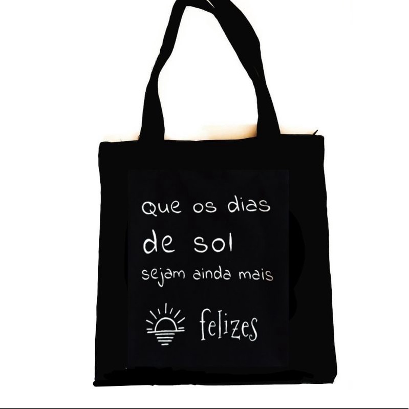 Bolsa Feminina Ecobag Personalizada Bolso Interno 40x40 Frase Que