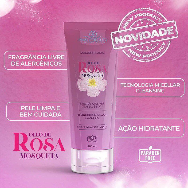 Sabonete L Quido Rosa Mosqueta Ph Llebeauty Ml Escorrega O Pre O