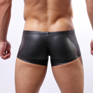 Cueca Boxer Sexy Couro Fake Confortável Lingerie Masculina CORES