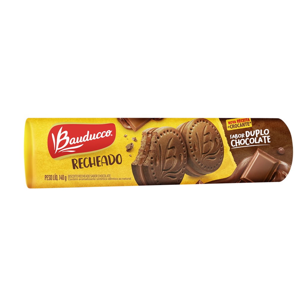 Biscoito Recheado Bauducco G Duplo Chocolate Shopee Brasil