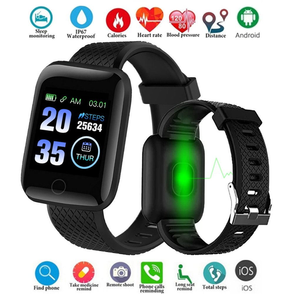 Smart Watch 116 Plus Pulseira Monitor de Pressão Frequência