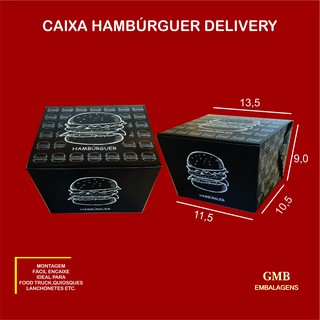 Embalagem Hamburguer Delivery Caixa Hamburguer Artesanal Caixa Para