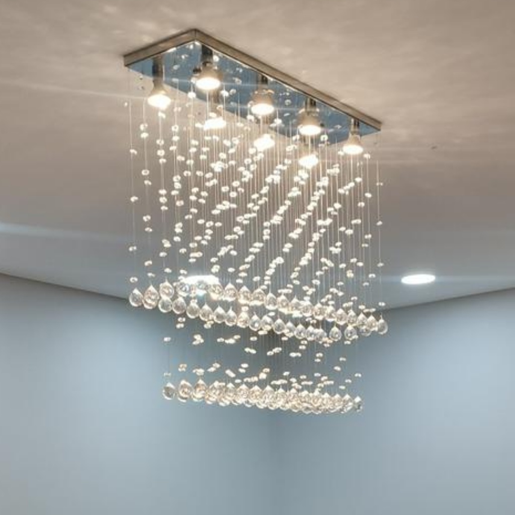 Lustre Pendente De Cristal Para Sala De Jantar Estar Cm De Altura