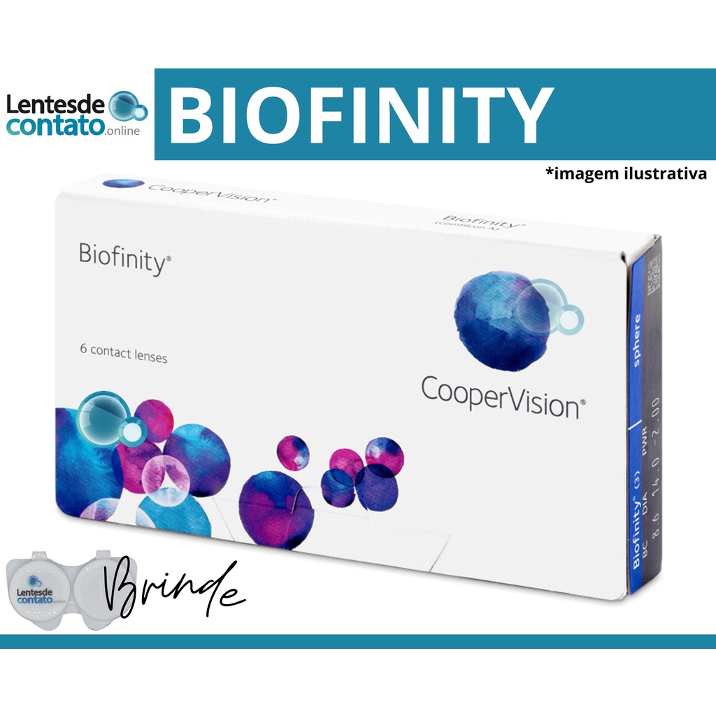 Lentes De Contato Biofinity Coopervision Mensal Caixa 6 Lentes