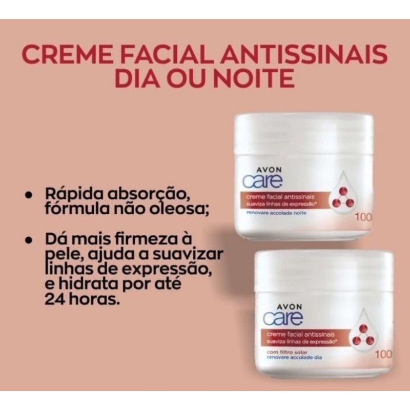 Avon Creme Hidratante Facial Avon Renovare Acolade Firmador Anti Sinais