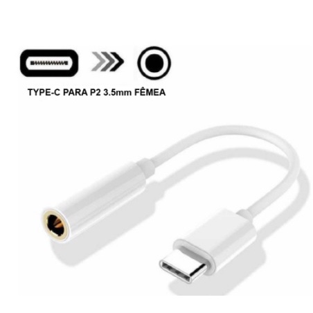 Adaptador Para Fone De Ouvido P2 Tipo C Galaxy S10 S20 S21 Note 234