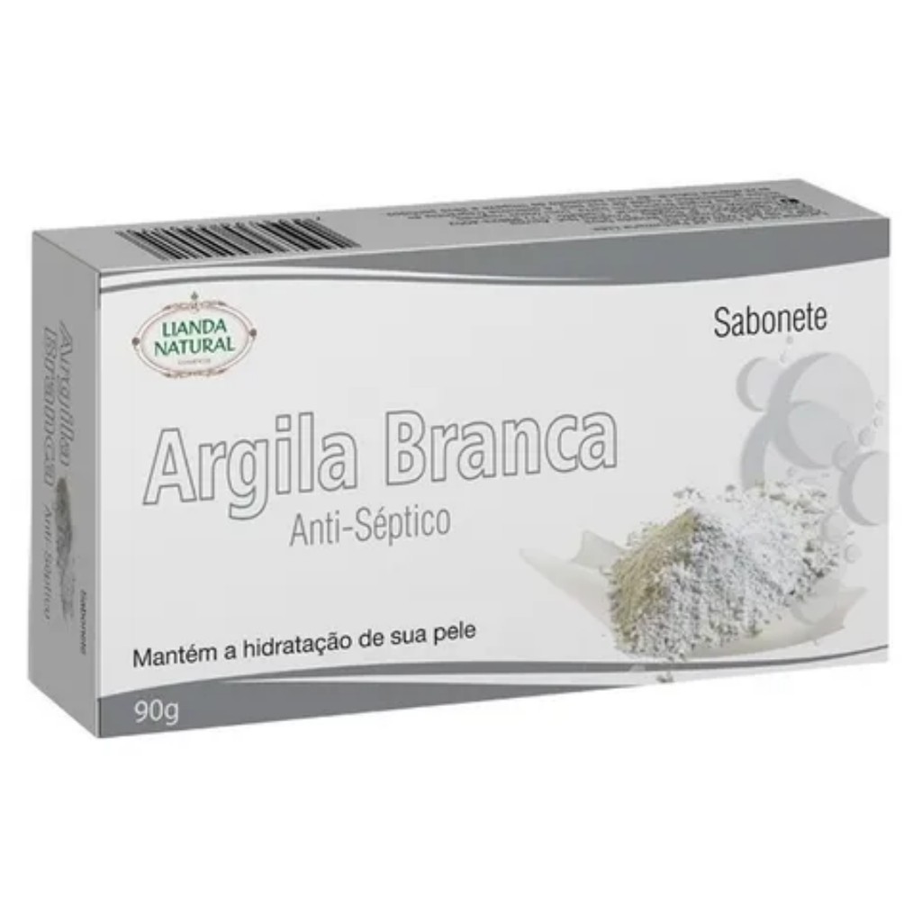 Sabonete Em Barra De Argila Branca 90G Shopee Brasil