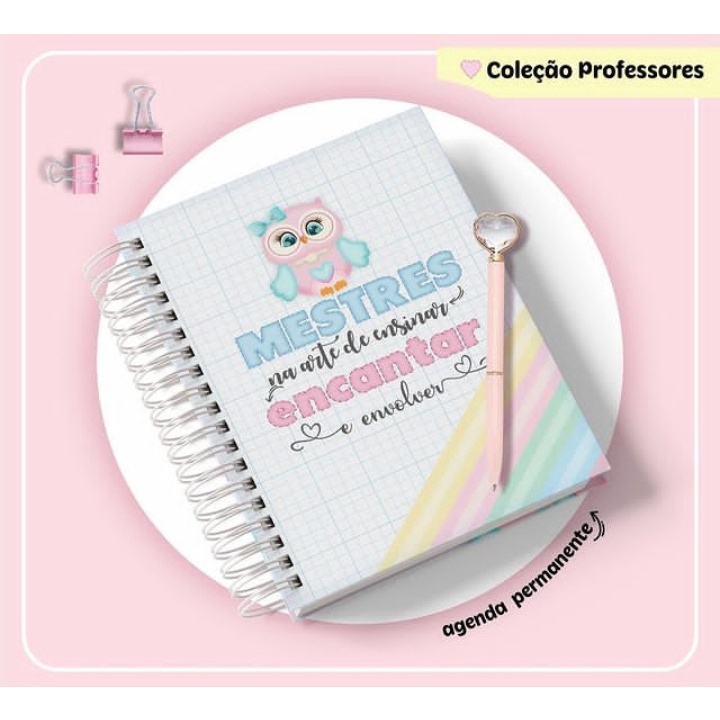 Agenda Permanente Caderno Personalizado Dia Dos Professores Shopee