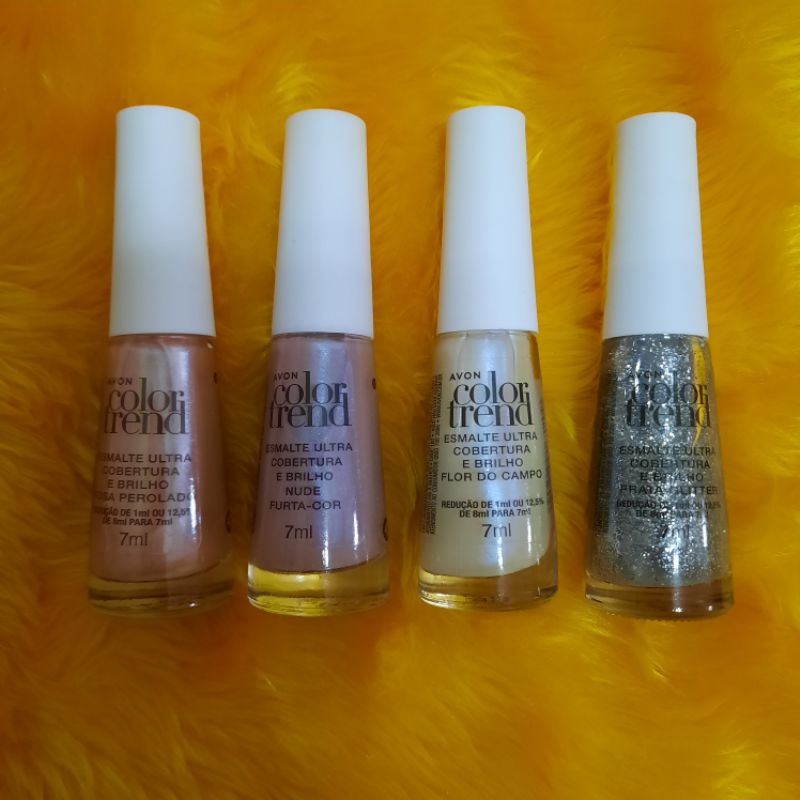 Avon Color Trend Prata Glitter Rosa Perolado Flor Do Campo E Nude