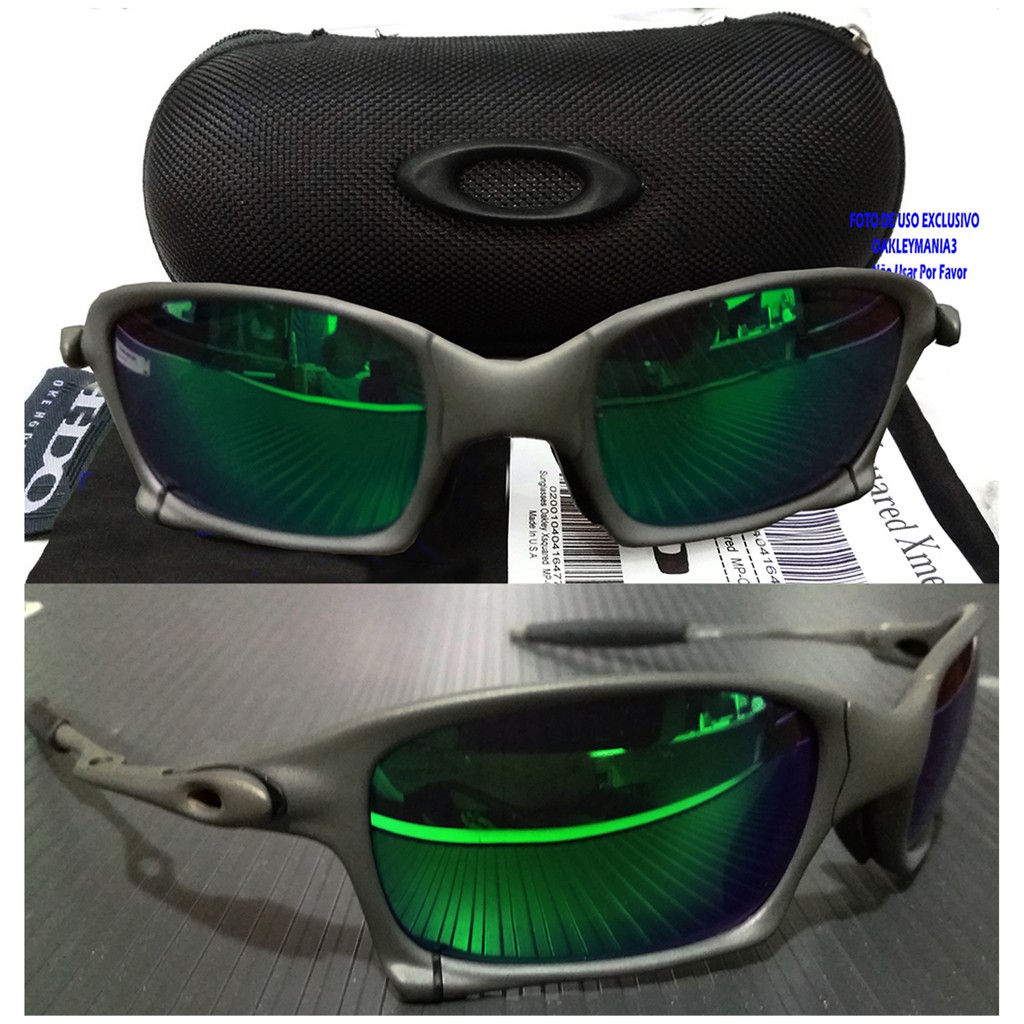 Oculos Xsquared Cinza Fosca Lente Verde Esmeralda Polarizada + Case