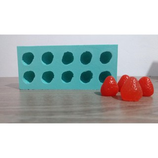 Molde Forma De Silicone Modelo Mini Morangos Cavidades Para