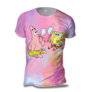 Camisa Camiseta Tie Dye Bob Esponja E Patrick Estampa Total TDY22