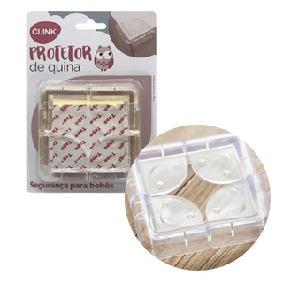 Kit C 4 Protetores De Quina Silicone Canto De Mesa Protege Bebe