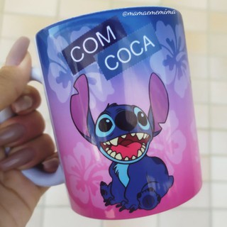 Caneca Lilo Stitch Personalizada Nome Presente Criativo Coca