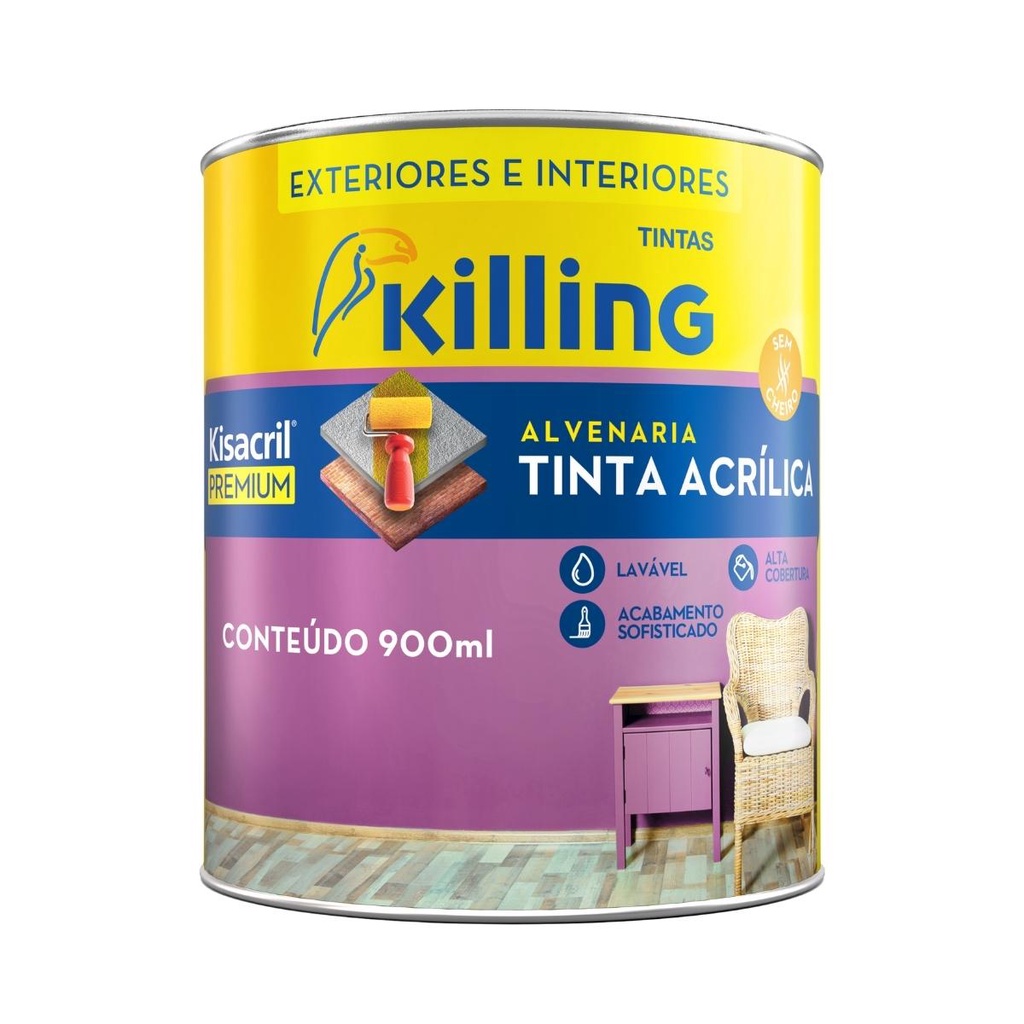 Kisacril Acrilico Semi Brilho Branco 210 0 900 Ml Shopee Brasil