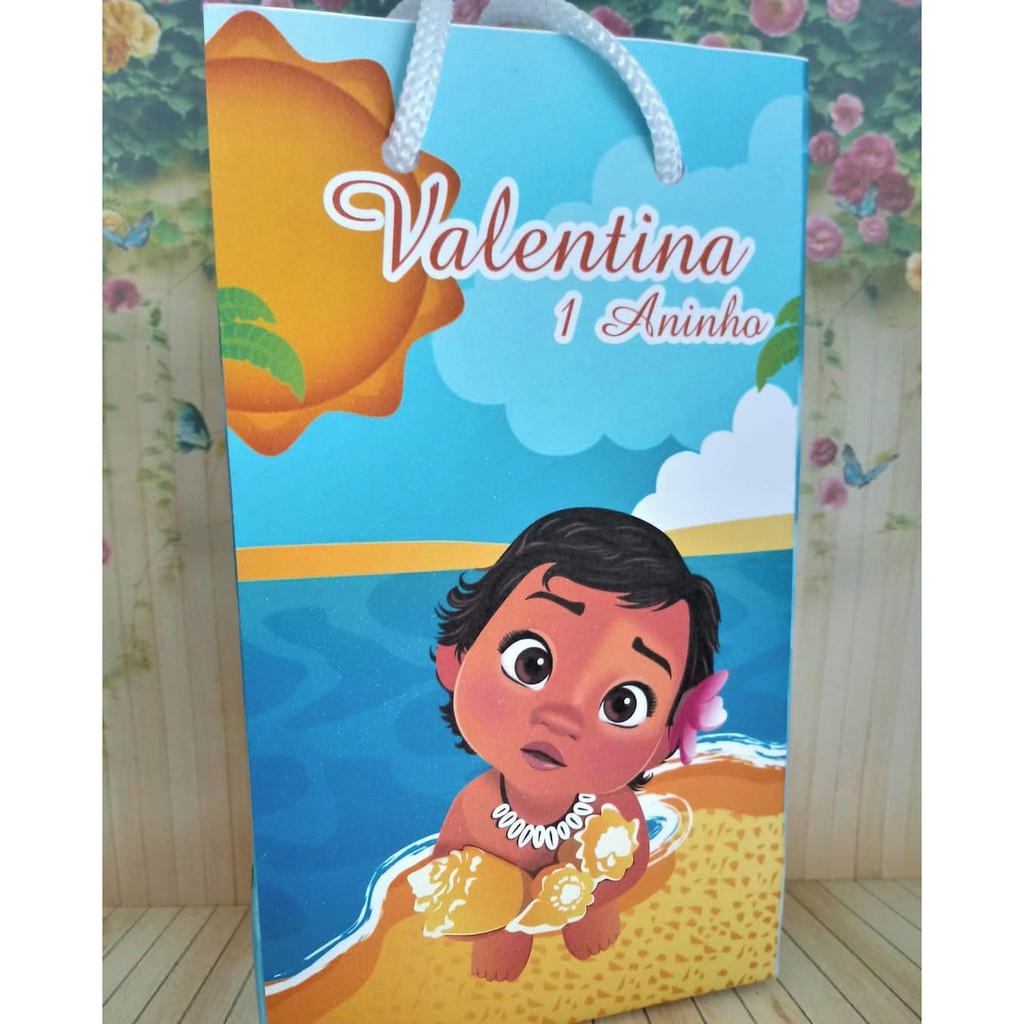 Sacola Personalizada Moana Adicionamos Nome E Idade Shopee Brasil